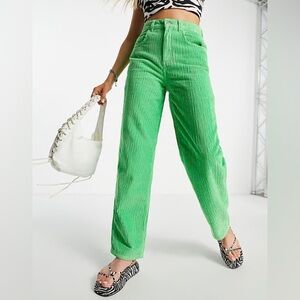 Green corduroy high-waisted BDG pants from Urban Outfitters